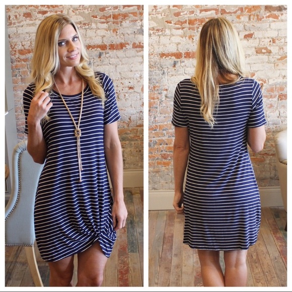 NWT Infinity Raine striped twist front dress, S - Picture 2 of 2